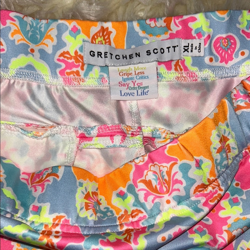 Gretchen Scott Designs Pink and Blue A-Line Mini Skort Resort - Picture 4 of 4